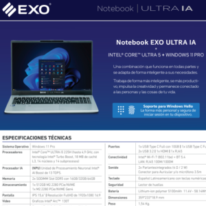 Notebook EXO ULTRA IA 225H 515P