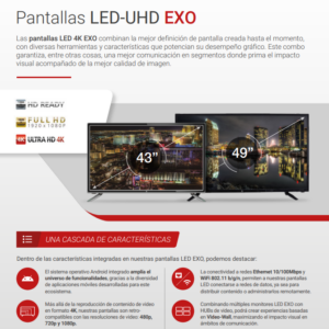 Pantalla LCD FHD 43" 4K Ideal Cartelería Digital